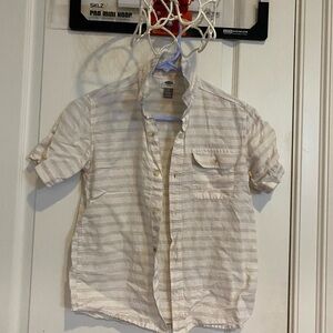 Old Navy Beige Striped Button-Up Shirt